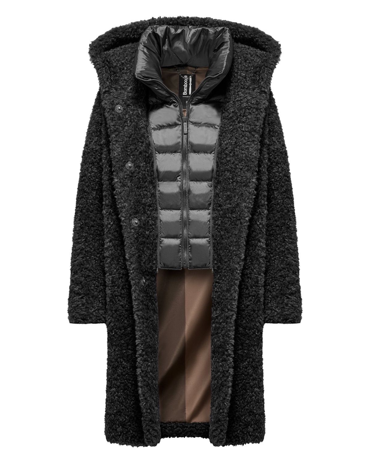 Cappotto monopetto in ecopelliccia – foto 1