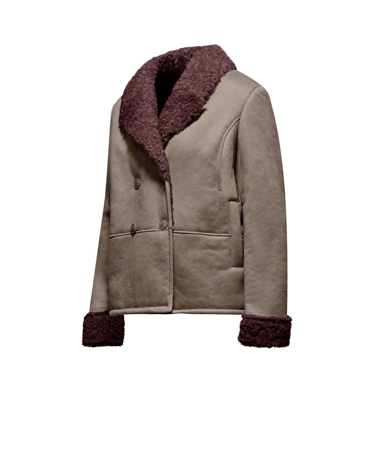 Giacca Emmy in tessuto scamosciato effetto shearling – foto 3