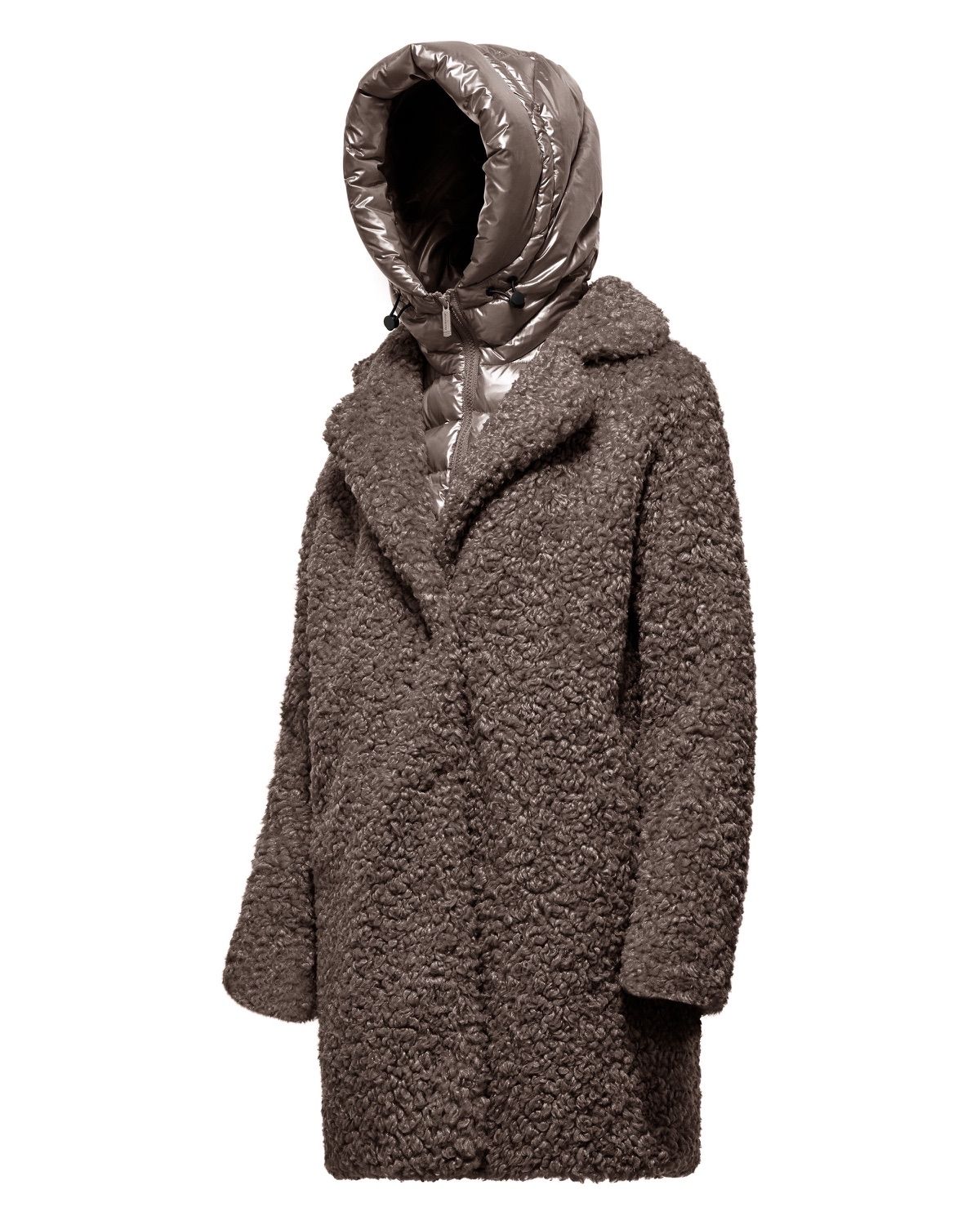 Odessa Overcoat, cappotto lungo in ecopelliccia effetto agnellino – foto 2