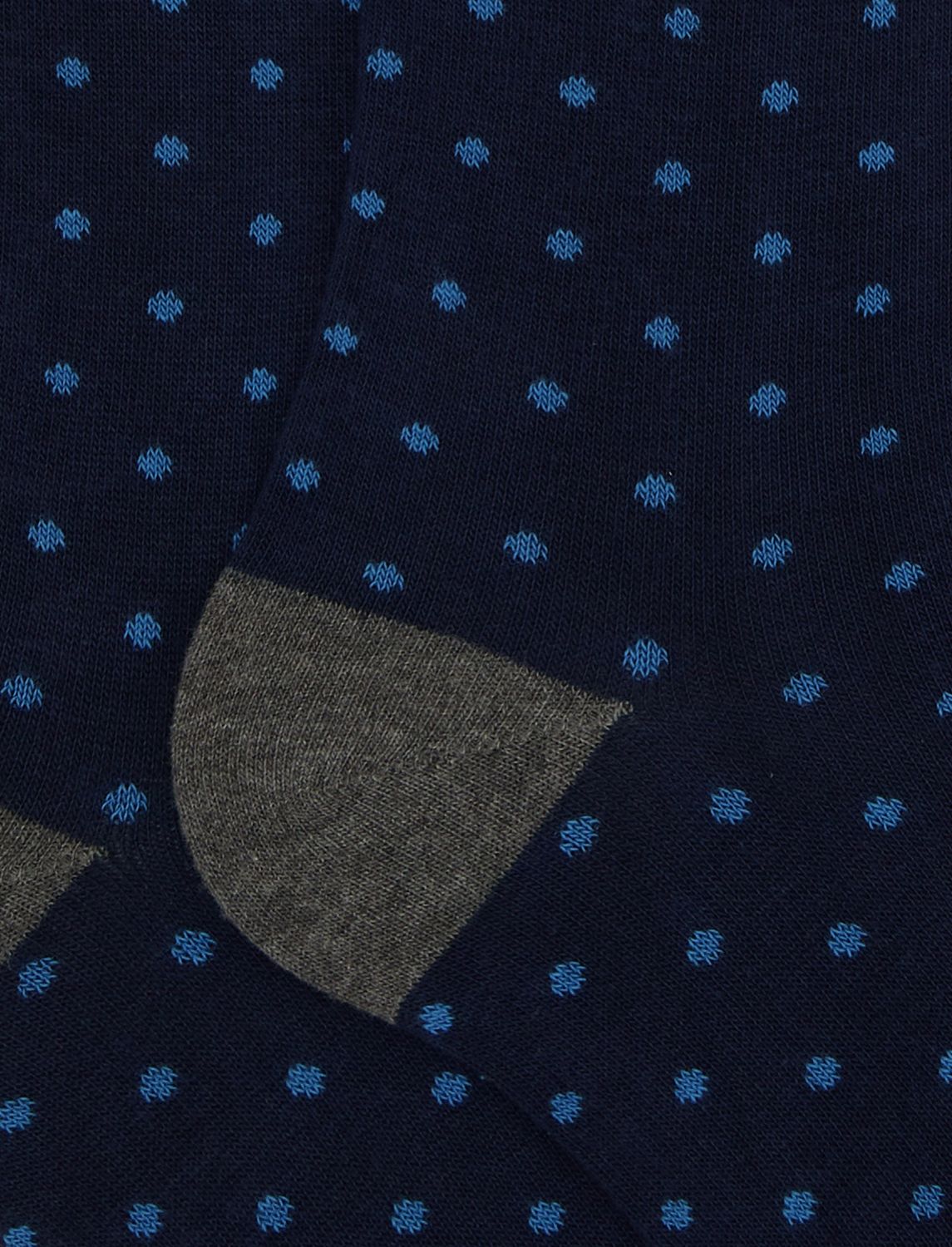 Calze lunghe blu a pois, tallone e punta grigi – foto 2