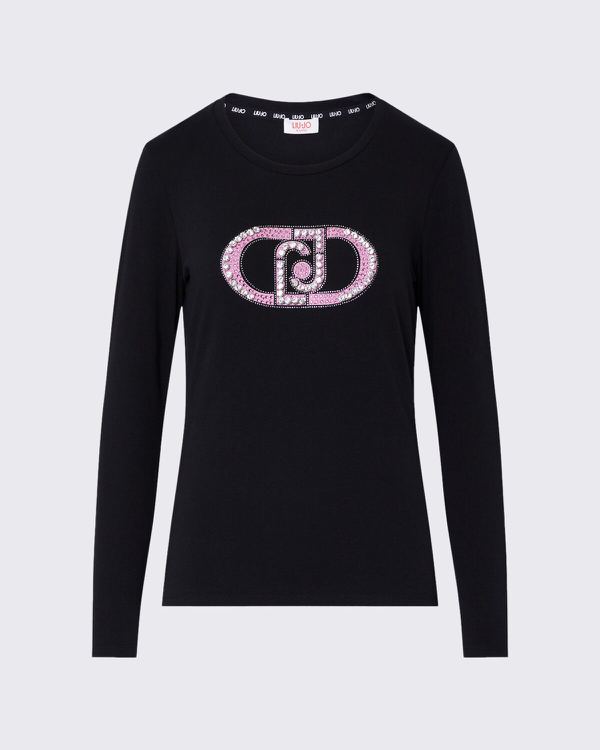 T-shirt maniche lunghe monogram