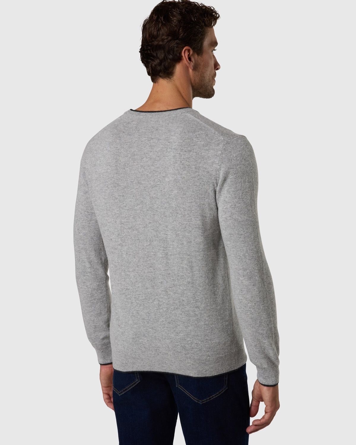 Maglione girocollo in misto cashmere grigio mélange – foto 5