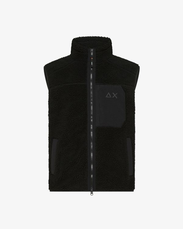 Gilet in teddy nero