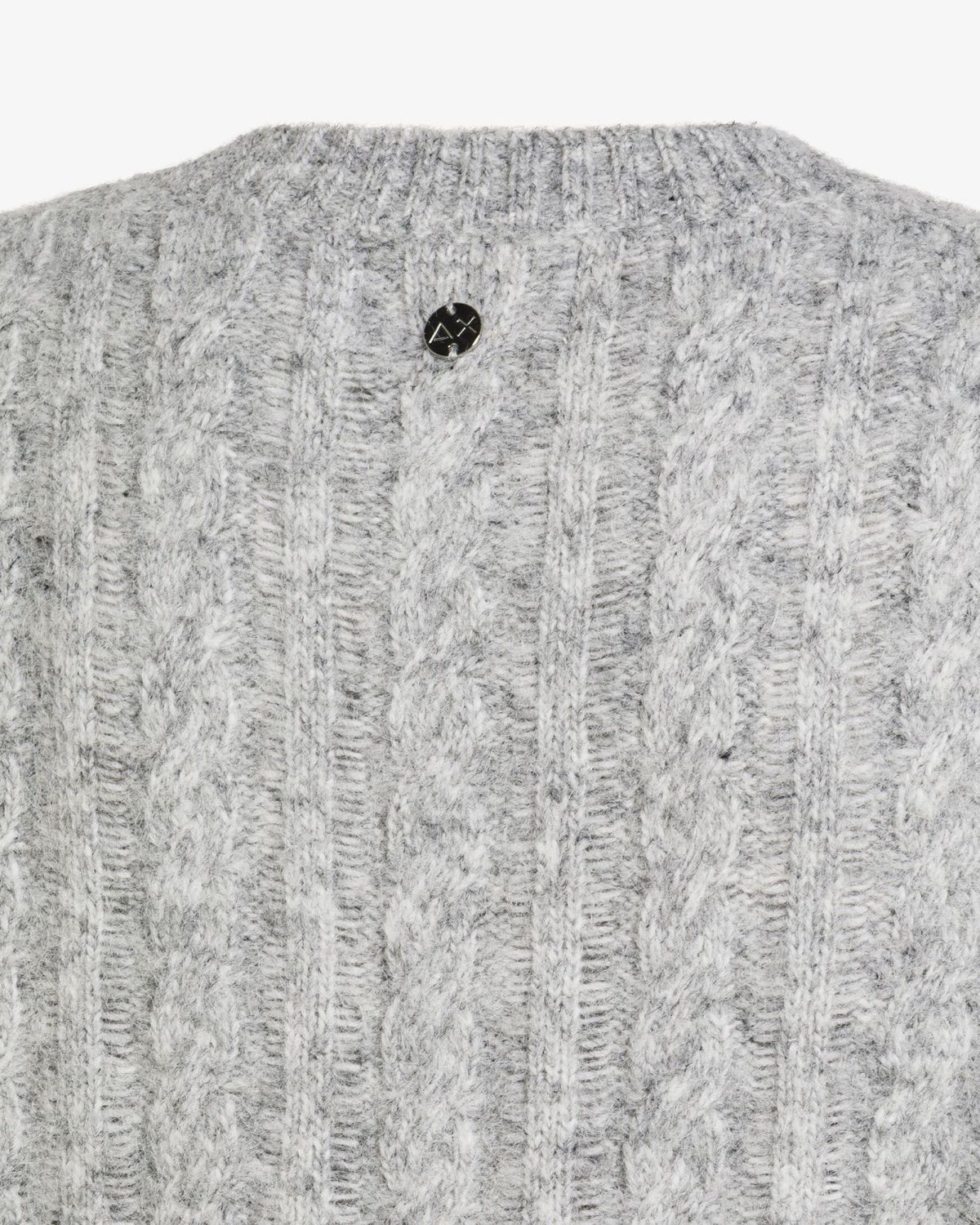 Gilet in lana a trecce grigio chiaro – foto 2