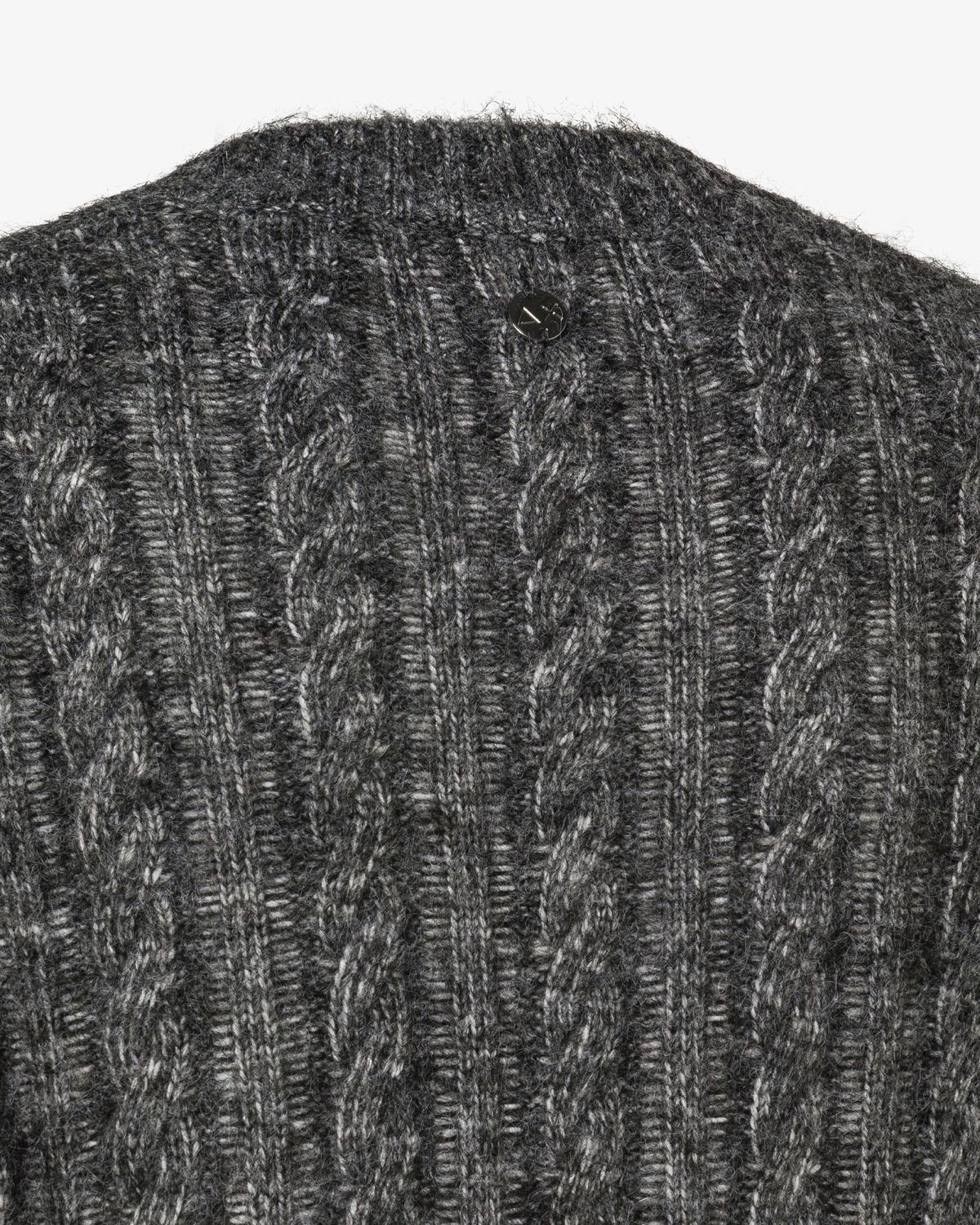 Gilet in lana a trecce grigio scuro – foto 2